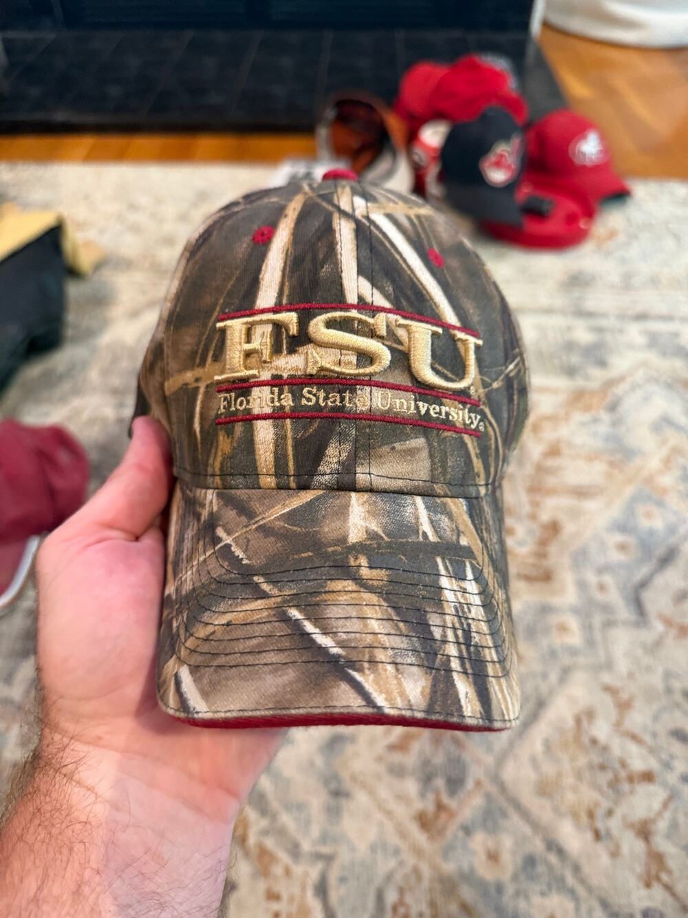 FSU Florida State University Realtree Camo Adjustable Strapback Hat Headwear